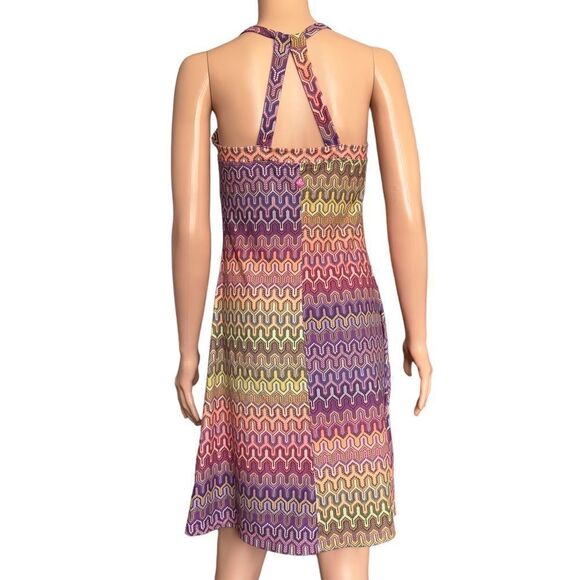 Prana Quinn Ibiza Raspberry Rainbow Halter Strap Athleisure Dress SMALL - Picture 3 of 15